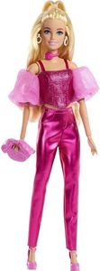 BARBIE: DELUXE STYLE METALLIC PINK SET WITH BLONDE HAIR DOLL
