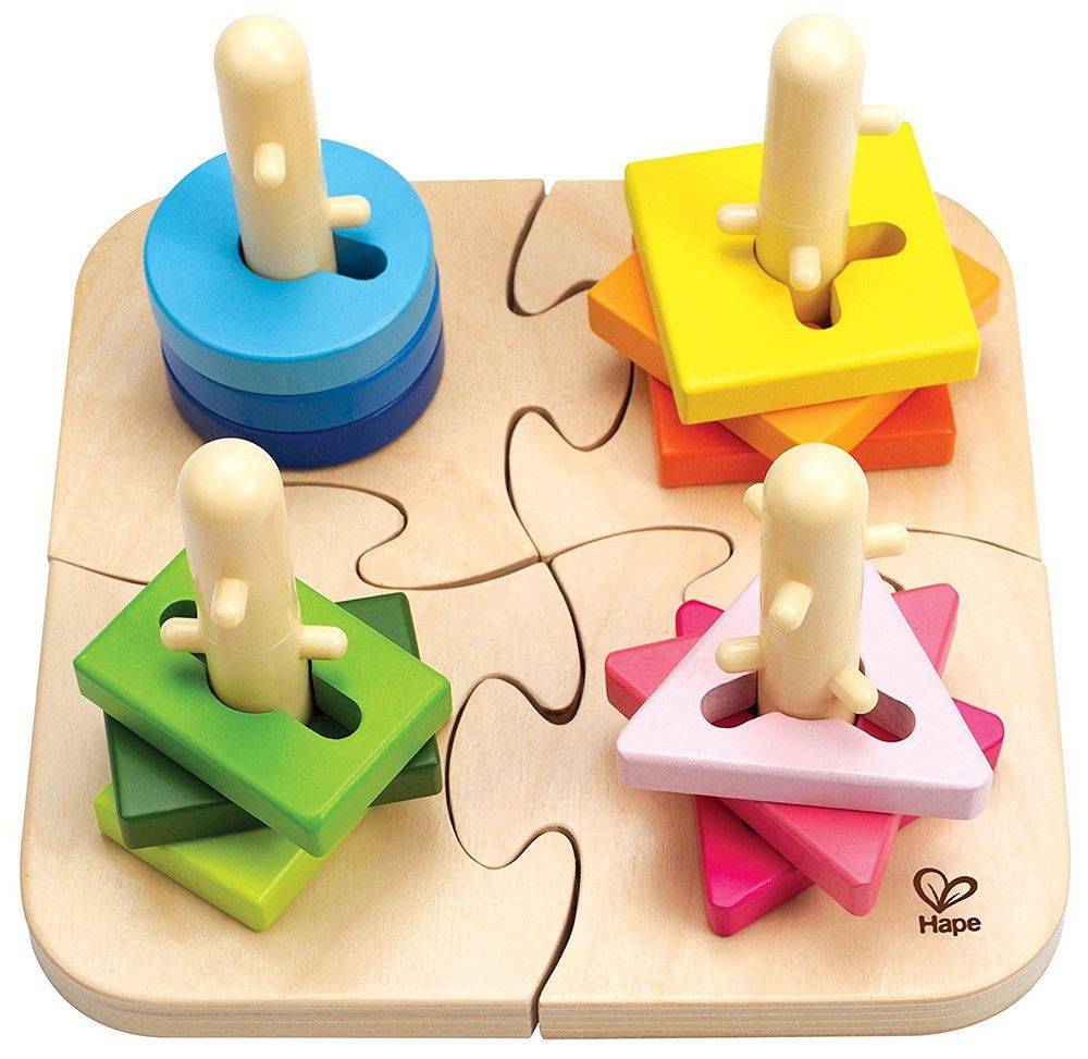 HAPE ΞΥΛΙΝΟ ΠΑΖΛ HAPE CREATIVE PEG PUZZLE 16ΤΜΧ