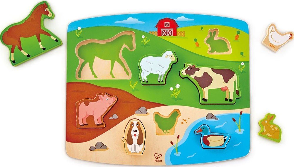 HAPE PUZZLE ΤΑ ΖΩΑ ΤΗΣ ΦΑΡΜΑΣ HAPE PUZZLE - PLAY FARM ANIMAL