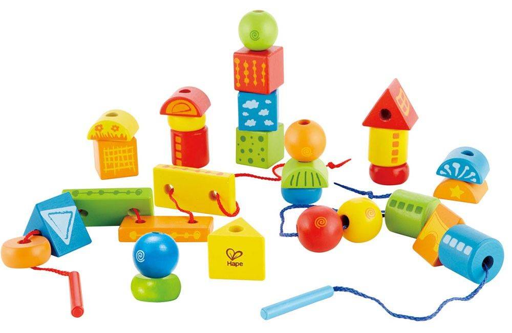 HAPE ΚΟΡΔΟΝΙ ΜΕ ΞΥΛΙΝΑ ΣΧΗΜΑΤΑ HAPE STRING-ALONG SHAPES 32ΤΜΧ