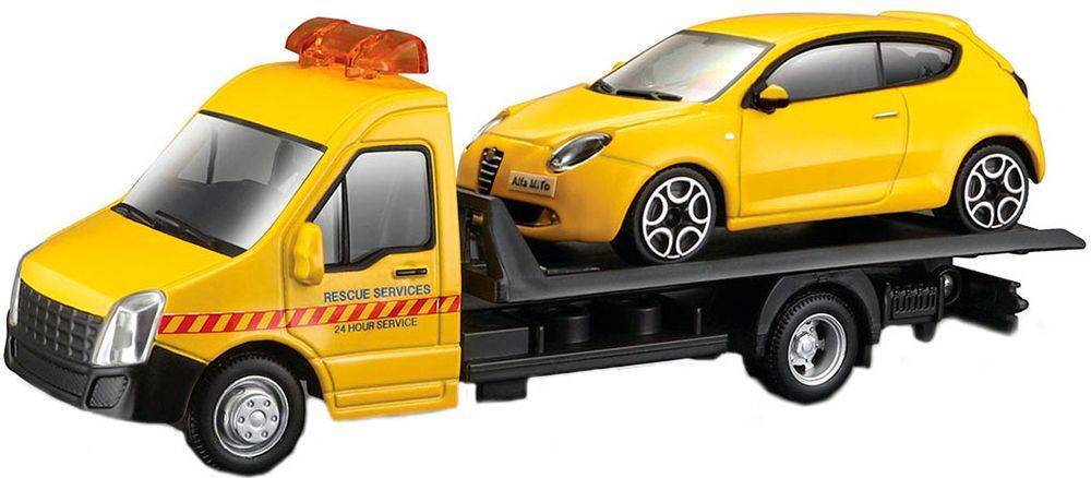 BBURAGO STREET FIRE FLATBED TRANSPORTER ALFA MITO BBURAGO ΜΕΤΑΛΛΙΚΟ ΑΝΤΙΓΡΑΦΟ 1:43 (18/31406)