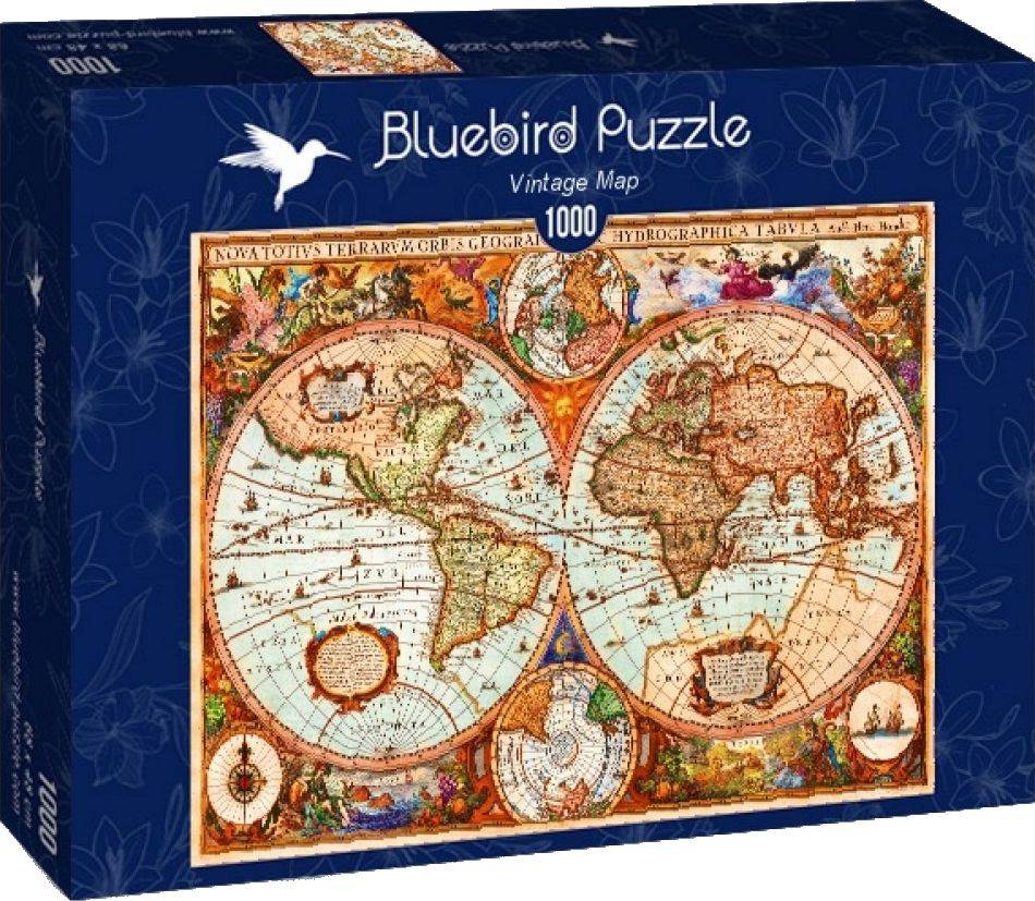 VINTAGE MAP BLUEBIRD 1000 ΚΟΜΜΑΤΙΑ