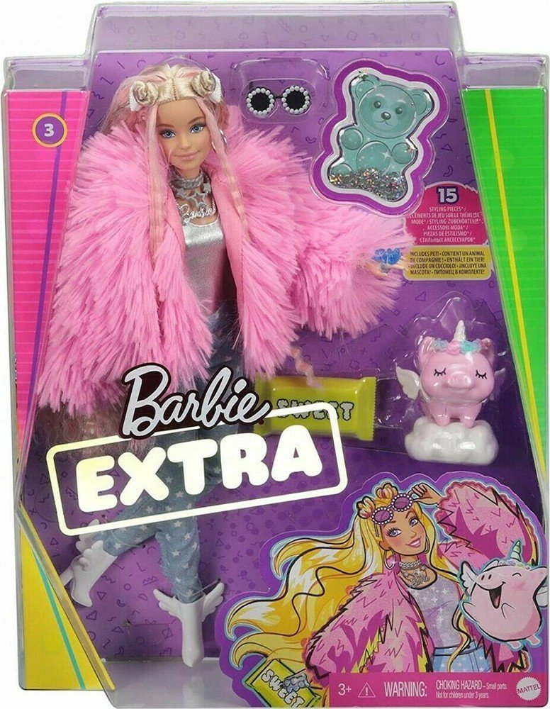 MATTEL BARBIE EXTRA - FLUFFY PINK JACKET (GRN28)