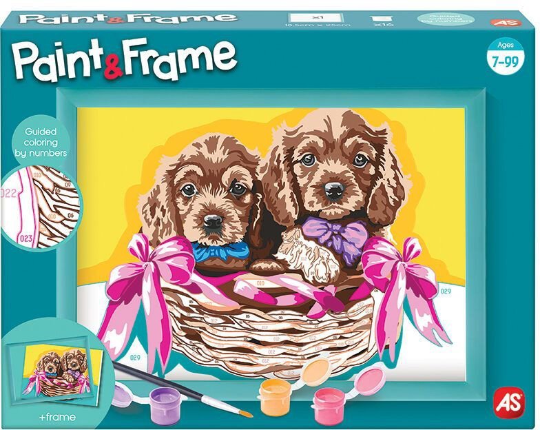 AS COMPANY ΖΩΓΡΑΦΙΖΩ ΜΕ ΑΡΙΘΜΟΥΣ PAINT - FRAME ΑDORABLE PUPPIES (9+ ΕΤΩΝ)