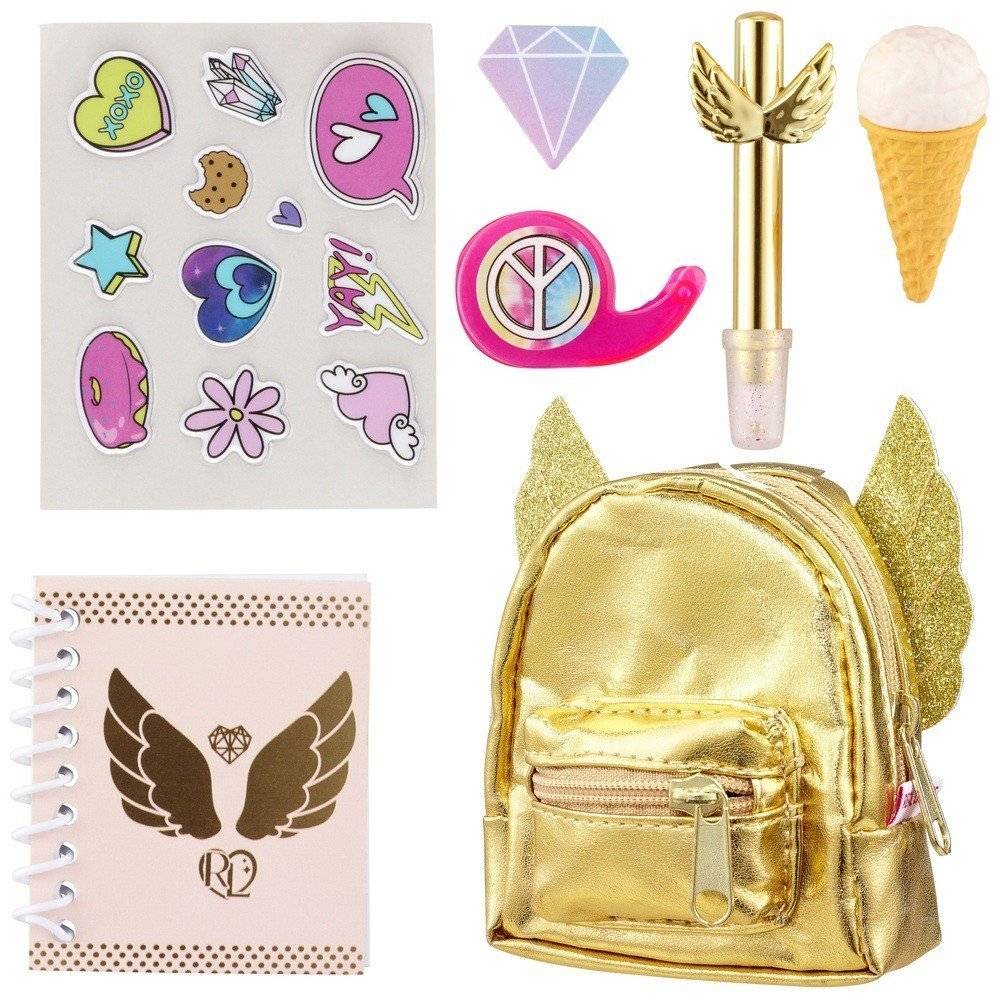 REAL LITTLES BACKPACK S2 ΧΡΥΣΟ ΦΤΕΡΑ (RET02000)