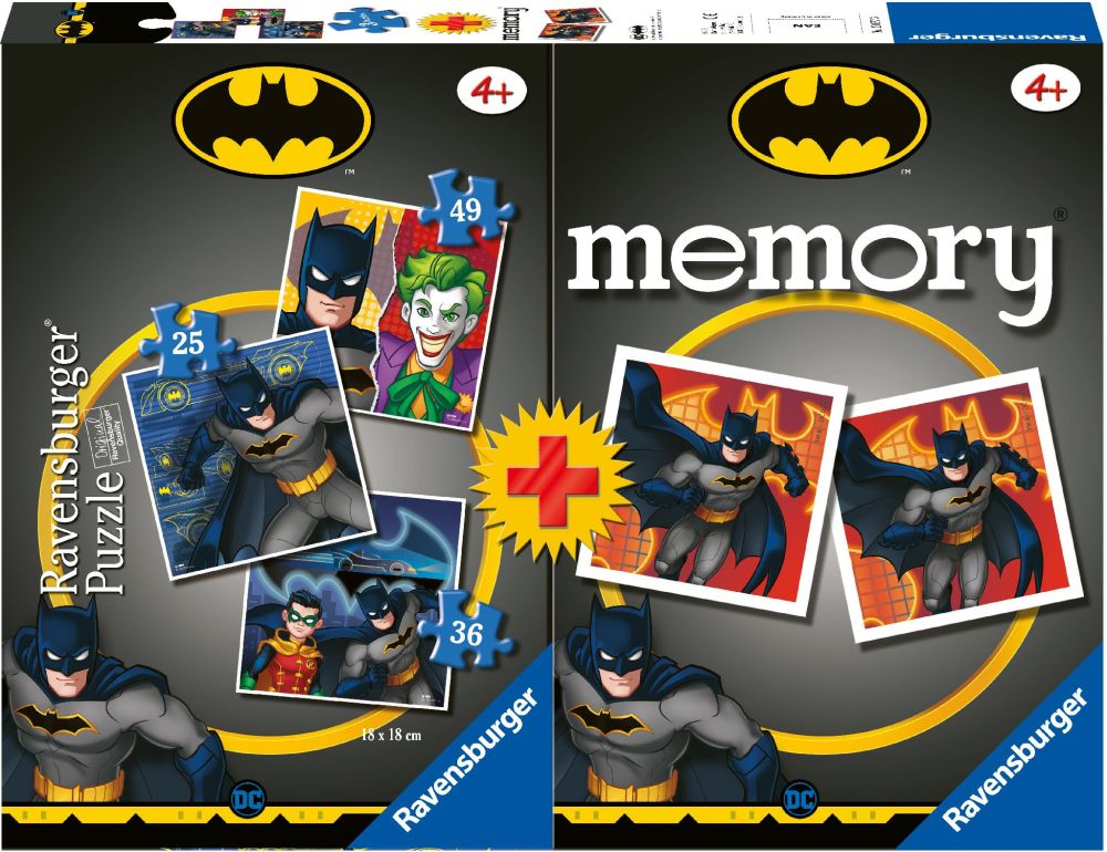 RAVENSBURGER ΕΠΙΤΡΑΠΕΖΙΟ RAVENSBURGER BATMAN MEMORY 48ΤΜΧ - 3 PUZZLE 110TMX (20677)