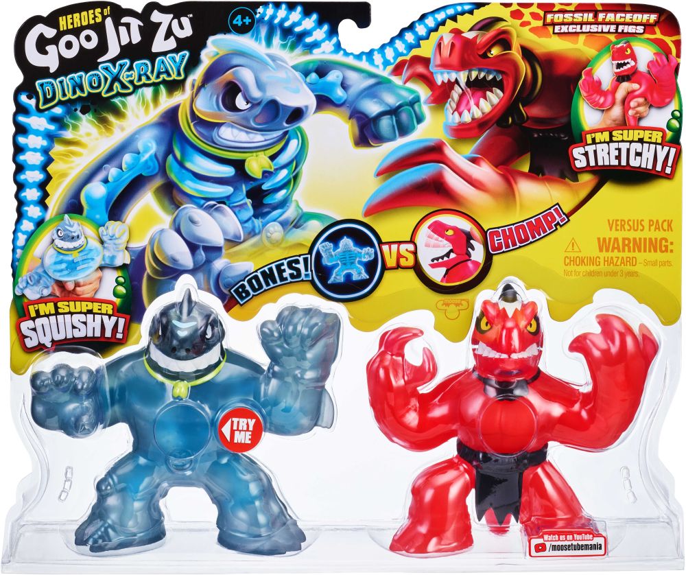 GIOCHI PREZIOSI ΦΙΓΟΥΡΕΣ GOO JIT ZU DINO X-RAY VERSUS PACK BONES VS CHOMP-1 2ΤΜΧ (GJT25000)