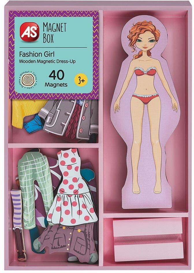 AS COMPANY ΕΚΠΑΙΔΕΥΤΙΚΟΙ ΞΥΛΙΝΟΙ ΜΑΓΝΗΤΕΣ MAGNET BOX 40 FASHION GIRL DRESS-UP (3+ΕΤΩΝ)