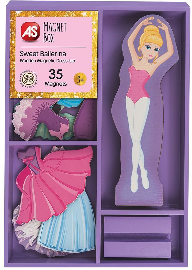 AS COMPANY ΕΚΠΑΙΔΕΥΤΙΚΟΙ ΞΥΛΙΝΟΙ ΜΑΓΝΗΤΕΣ AS MAGNET BOX SWEET BALLERINA DRESS-UP 35 (3+ ΕΤΩΝ)