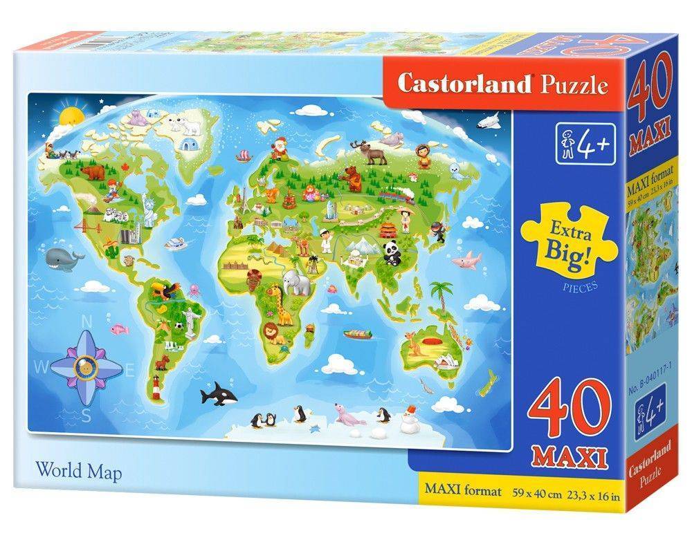 ΠΑΖΛ CASTORLAND WORLD MAP 40ΤΜΧ