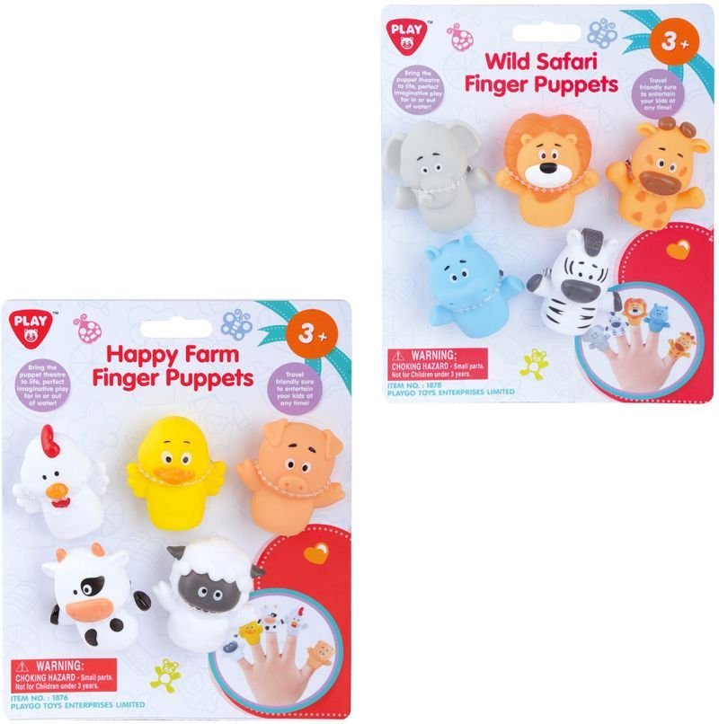 PLAYGO ΖΩΑΚΙΑ PLAYGO HAPPY FINGER PUPPETS - WILD SAFARI (1880)
