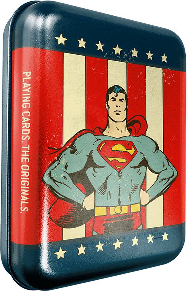 ΤΡΑΠΟΥΛΑ CARTAMUNDI WARNER SUPERHERO SUPERMAN ΣΕ ΜΕΤΑΛΛΙΚΟ ΚΟΥΤΙ
