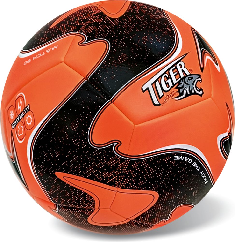 STAR TOYS ΜΠΑΛΑ ΠΟΔΟΣΦΑΙΡΟΥ SUPER GALAXY FLUO ΠΟΡΤΟΚΑΛΙ-ΜΑΥΡΟ - S.5
