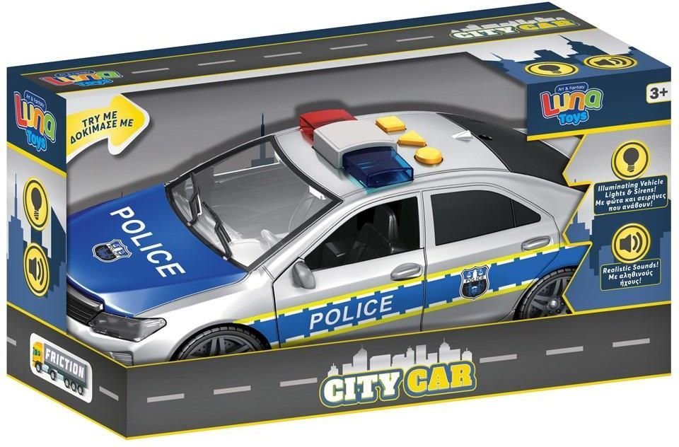 LUNA ΟXΗΜΑ ΑΣΤΥΝΟΜΙΑ FRICTION 1:14 LUNA TOYS ΑΣΗΜΙ ΜΕ ΗΧΟ ΚΑΙ ΦΩΣ