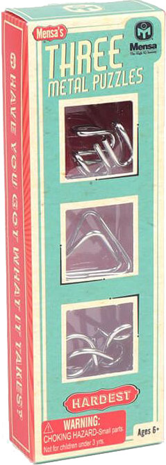 MENSA SET OF 3 HARDEST WIRE PUZZZLES MENSA