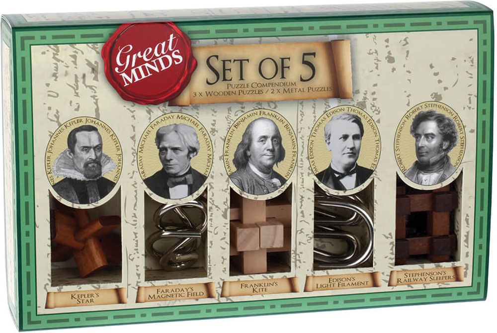 PROFESSOR PUZZLE GREAT MINDS SET OF 5 PROFESSOR PUZZLE
