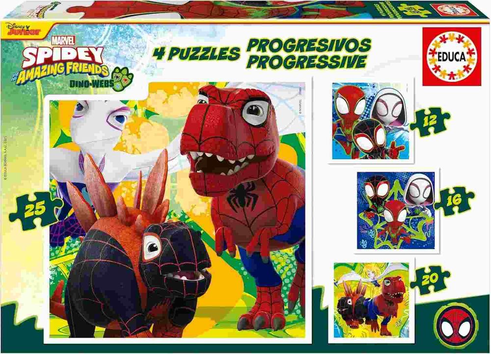 PUZZLE EDUCA DINO SPIDEY 12-16-20-25 TMX (20343)
