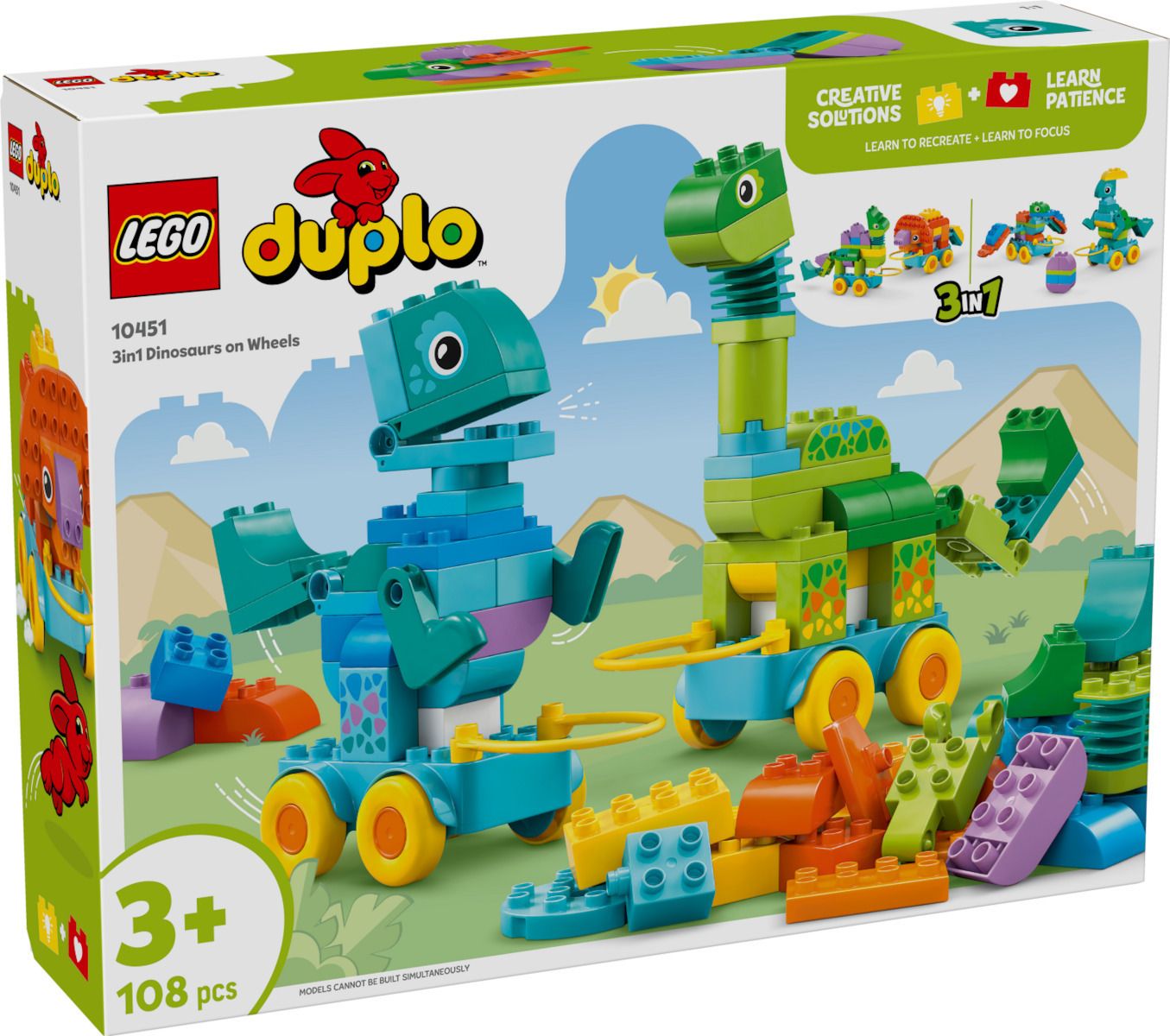 LEGO DUPLO 3IN1 DINOSAURS ON WHEELS (10451)