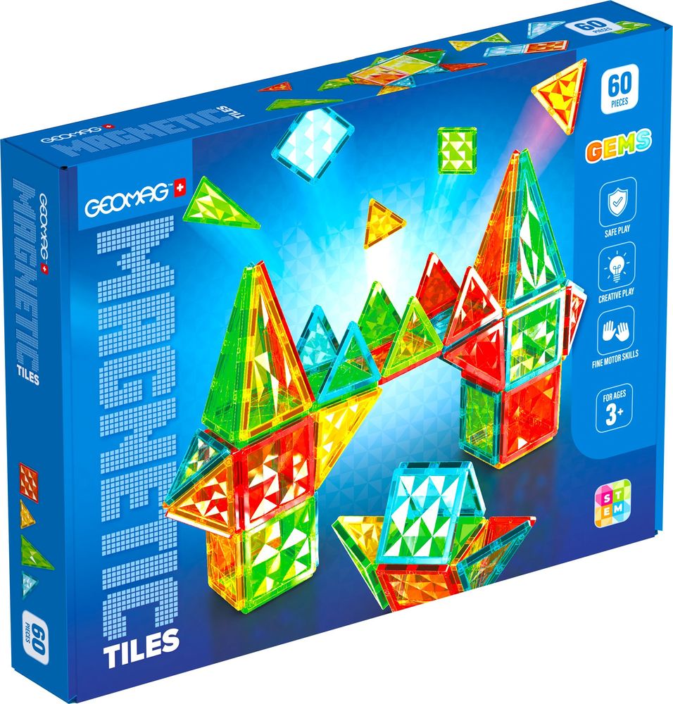 MAGNETIC TILES GEOMAG GEMS 60PCS
