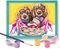    PAINT & FRAME DORABLE PUPPIES (9+ )