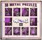 SET OF 10 METAL PUZZLES PURPLE EUREKA