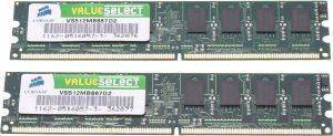 CORSAIR VS512MB 667MHZ 1GB 5400 DUAL CHANNEL KIT CORSAIR VS512MB 667MHZ 1GB 5400 DUAL CHANNEL KIT