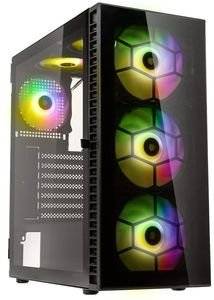 CASE KOLINK OBSERVATORY HF GLASS ARGB MIDI TOWER CASE - BLACK WITH 6 ARGB FANS - 3X140MM & 3X120MM