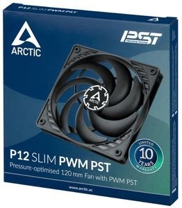 ARCTIC P12 SLIM PWM PST CASE FAN 120MM 4PIN BLACK/BLACK ARCTIC P12 SLIM PWM PST CASE FAN 120MM 4PIN BLACK/BLACK