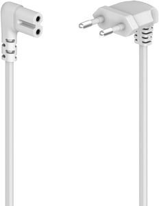 HAMA 221102 POWER CABLE, ANGLED BOTH SIDES, EURO PLUG, DOUBLE GROOVE/C7, 5 M, WHITE HAMA 221102 POWER CABLE, ANGLED BOTH SIDES, EURO PLUG, DOUBLE GROOVE/C7, 5 M, WHITE