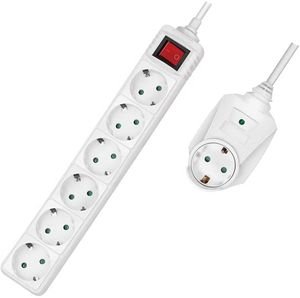 LOGILINK LPS274 SOCKET 6-WAY SLIM+SWITCH WITH PASS THROUGH PLUG WHITE 1.5M LOGILINK LPS274 SOCKET 6-WAY SLIM+SWITCH WITH PASS THROUGH PLUG WHITE 1.5M