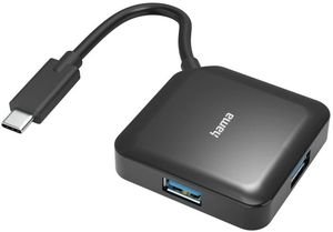 HAMA 200112 USB-C HUB 4 PORTS USB 3.2 GEN 1 5 GBIT/S BLACK