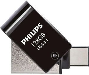 PHILIPS 2-IN-1 128GB USB 3.1 + TYPE-C OTG FLASH DRIVE MIDNIGHT BLACK FM12DC152B/00 PHILIPS 2-IN-1 128GB USB 3.1 + TYPE-C OTG FLASH DRIVE MIDNIGHT BLACK FM12DC152B/00