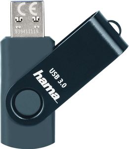 HAMA 182464 ROTATE USB FLASH DRIVE USB 3.0 64GB 70MB/S PETROL BLUE