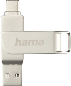 HAMA 182493 C-ROTATE PRO USB STICK, USB-C 3.1/3.0, 512GB, 100MB/S, SILVER