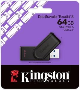 KINGSTON DTXS/64GB DATATRAVELER EXODIA S 64GB USB 3.2 FLASH DRIVE