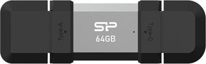SILICON POWER MOBILE C51 64GB DUAL USB 3.2 TYPE-A & TYPE-C FLASH DRIVE SP064GBUC3C51V1S