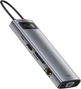 BASEUS METAL GLEAM SERIES 9-IN-1 MULTIFUNCTIONAL TYPE-C HUB RJ45 + HDMI 4K + USB + CARD READER DOCK