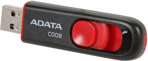 ADATA AC008-16G-RKD CLASSIC C008 16GB USB2.0 FLASH DRIVE BLACK/RED