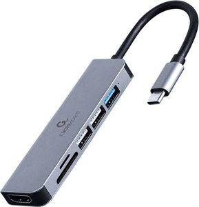 CABLEXPERT USB TYPE-C 6IN1 MULTI-PORT ADAPTER (HUB+HDMI+CARD READER) A-CM-COMBO6-02