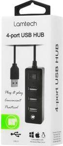 LAMTECH 4-PORT USB HUB BLACK LAM021479 LAMTECH 4-PORT USB HUB BLACK LAM021479
