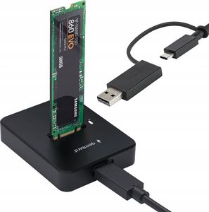 GEMBIRD DESKTOP USB TYPE-C M2 SATA & NVME SSD DRIVE DOCKING STATION BLACK DD-U3M2