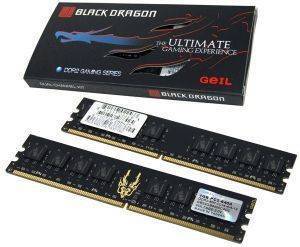 GEIL GB22GB6400C4DC DDR2 2GB (2X1GB) BLACK DRAGON PC6400 800MHZ DUAL CHANNEL KIT