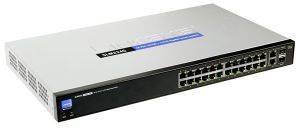 LINKSYS SLM224G 24PORT 10/100 + 2-PORT 10/100/1000 GIGABIT SMART SWITCH WITH 2 COMBO SFPS