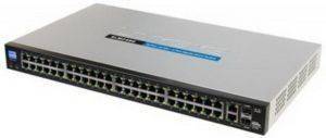 LINKSYS SLM248G 48-PORT 10/100 + 2-PORT 10/100/1000 GIGABIT SMART SWITCH WITH 2 COMBO SFPS