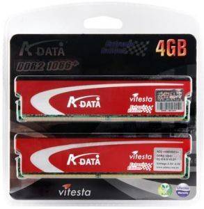 ADATA 4GB (2X2GB) DDR2 PC2-8500 VITESTA EXTREME SERIES 1066MHZ DUAL CHANNEL KIT ADATA 4GB (2X2GB) DDR2 PC2-8500 VITESTA EXTREME SERIES 1066MHZ DUAL CHANNEL KIT