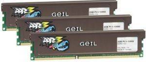 GEIL GV36GB1333C9TC DDR3 6GB (3X2GB) VALUE PC10600 1333MHZ TRIPLE CHANNEL KIT