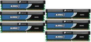 CORSAIR HX3X12G1600C9 XMS3 DDR3 12GB (6X2GB) PC3-12800 (1600MHZ) TRIPLE CHANNEL KIT