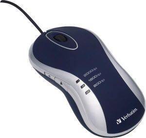 VERBATIM LASER DESKTOP MOUSE BLUE SILVER