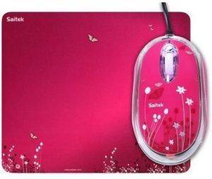 SAITEK EXPRESSION MOUSE WITH MOUSEPAD HOT PINK