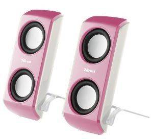 TRUST PORTABLE NOTEBOOK SPEAKERS PINK TRUST PORTABLE NOTEBOOK SPEAKERS PINK
